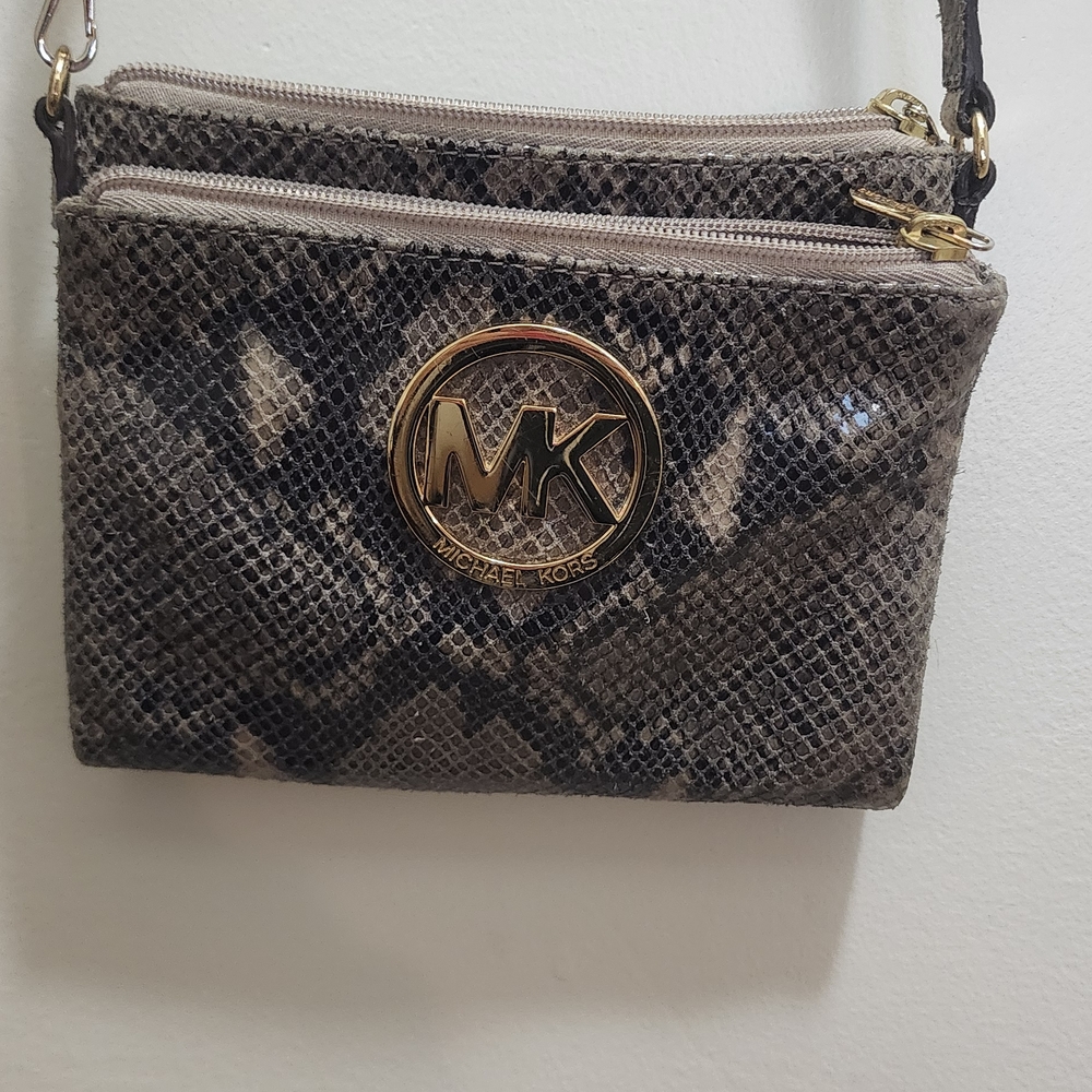 Michael Kors Snake Print Crossbody Bag - Brown